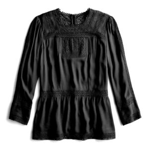 J. Crew black Point Sur Lacey top size 4